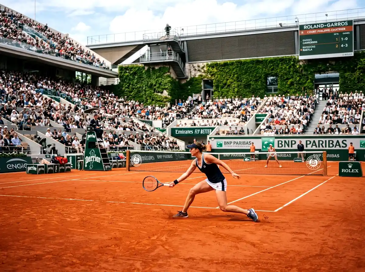 Pista de tierra batida de Roland Garros en París