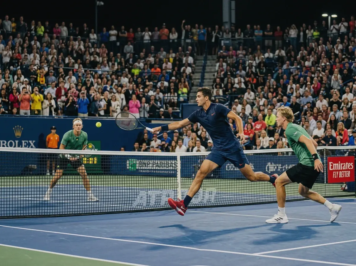 Partido de tenis disputado con marcador ajustado